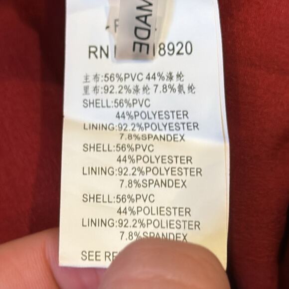 FRNCH Short Sleeve Faux Leather T Shirt Dress Brick Red Size M - Picture 7 of 8